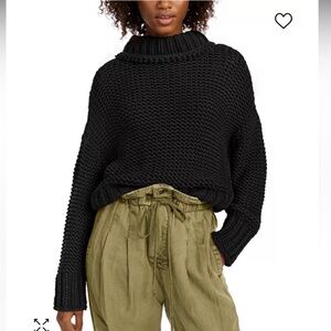 Free People My Only Sunshine Sweater Black, Size Small